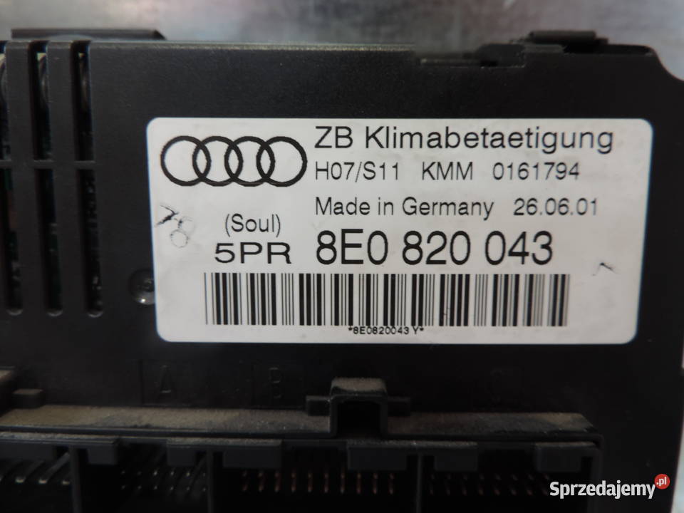PANEL NAWIEWU KLIMATYZACJI AUDI A4 B6 8E0820043 Nowy Sącz sprzedam