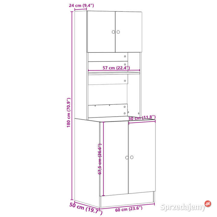 Szafka kuchenna szarość betonu 60x50x180 Warszawa