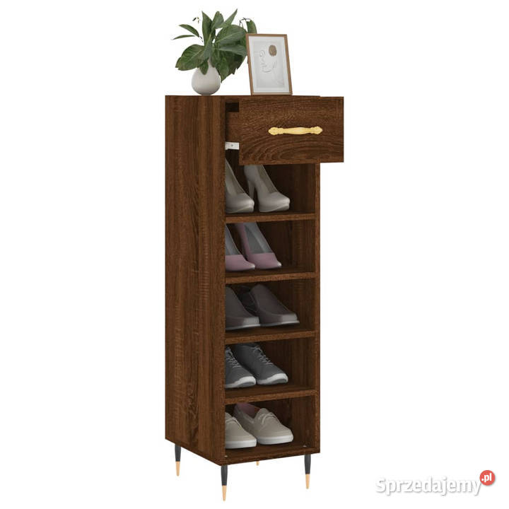 Szafka na buty brązowy dąb 30x35x105 WM829659