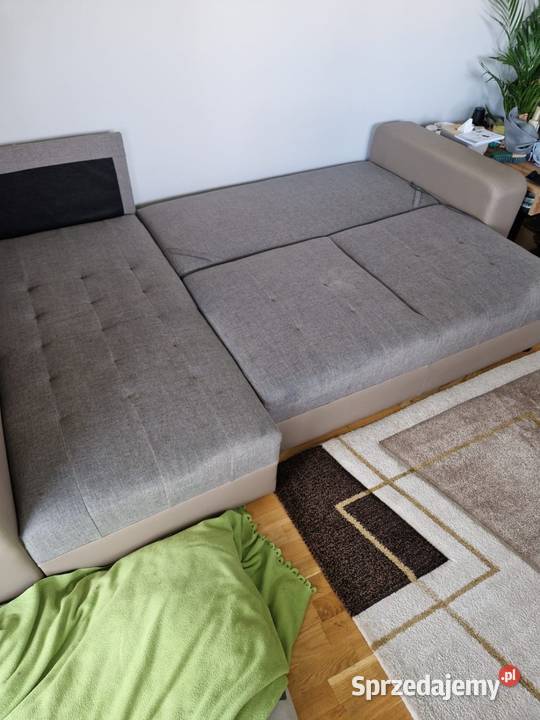 Narożnik rozkładany jasny BEZOWYSZARY wygodny w małopolskie