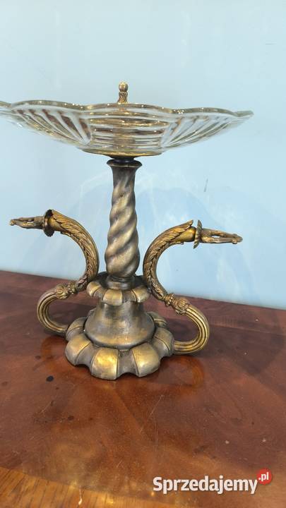 Piękna unikalna mosiężna patera owocarka Antyki Łódź sprzedam