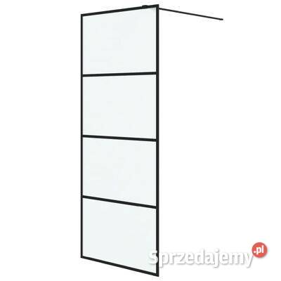 Ścianka prysznicowa czarna 80x195 mrożone szkło Warszawa