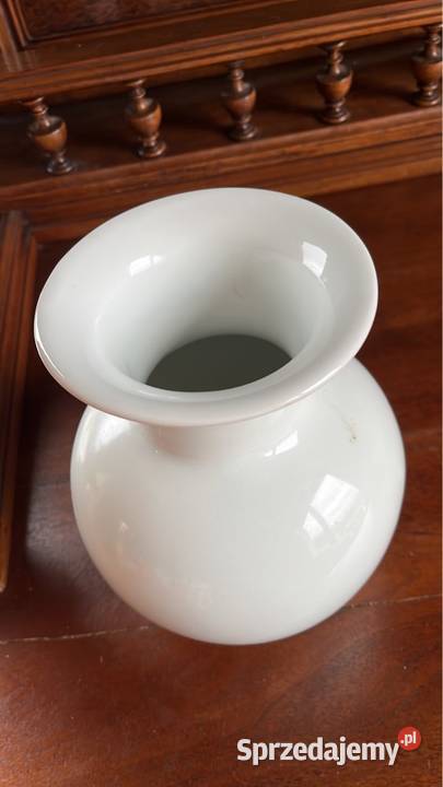 Wazon Biała porcelana ze złotą główką spaniela Gdańsk