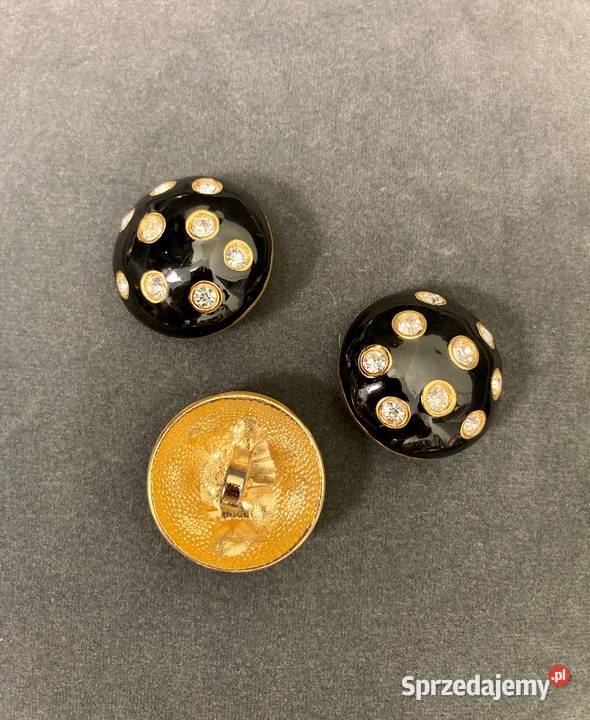 Nowe guziki kryształy Swarovski czarne złote Nisko sprzedam