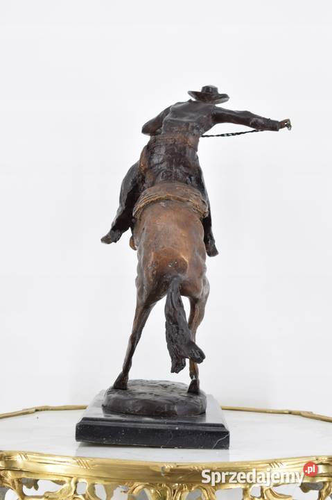 Kowboj Na Koniu Jeździec Rodeo Figura Rzeźba z Antyki, Sztuka, Kolekcje Kraków