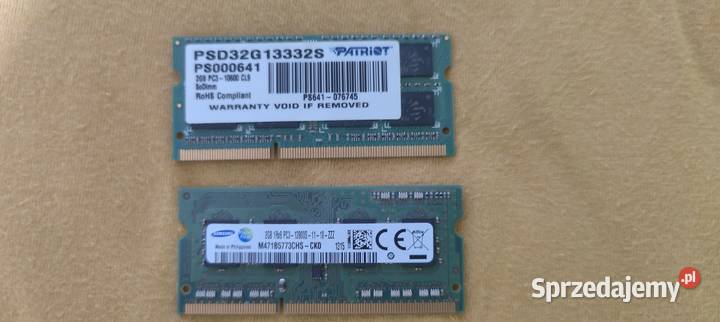 Pamięć RAM 4GB 2x2GB SODIMM DDR3 Pruszków