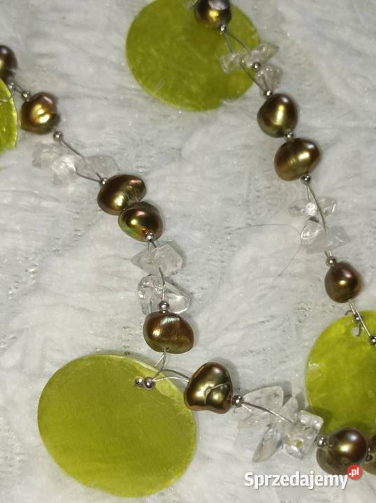 Naszyjnik kolczyki perły naturalne masa Częstochowa