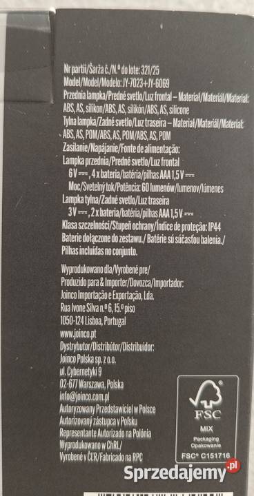 GO ACTIVE zestaw lampek rowerowych LED NOWE warmińsko-mazurskie Ełk