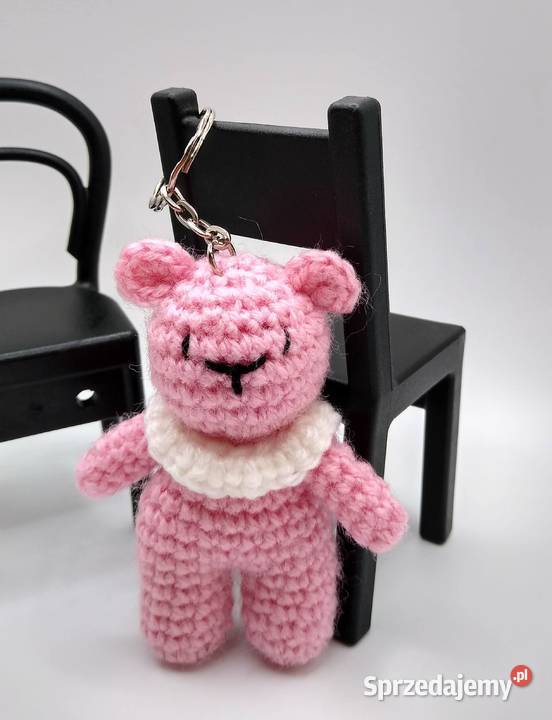Brelok Miś Bear Różowy Crochet Handmade Gdańsk