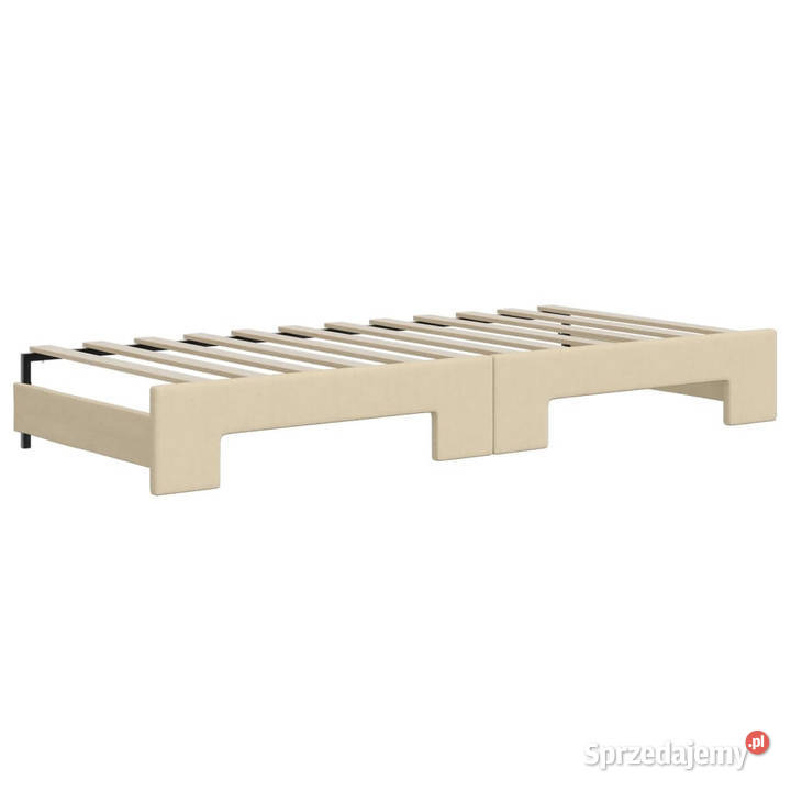 Sofa rozsuwana z szufladami kremowa tkanina Warszawa