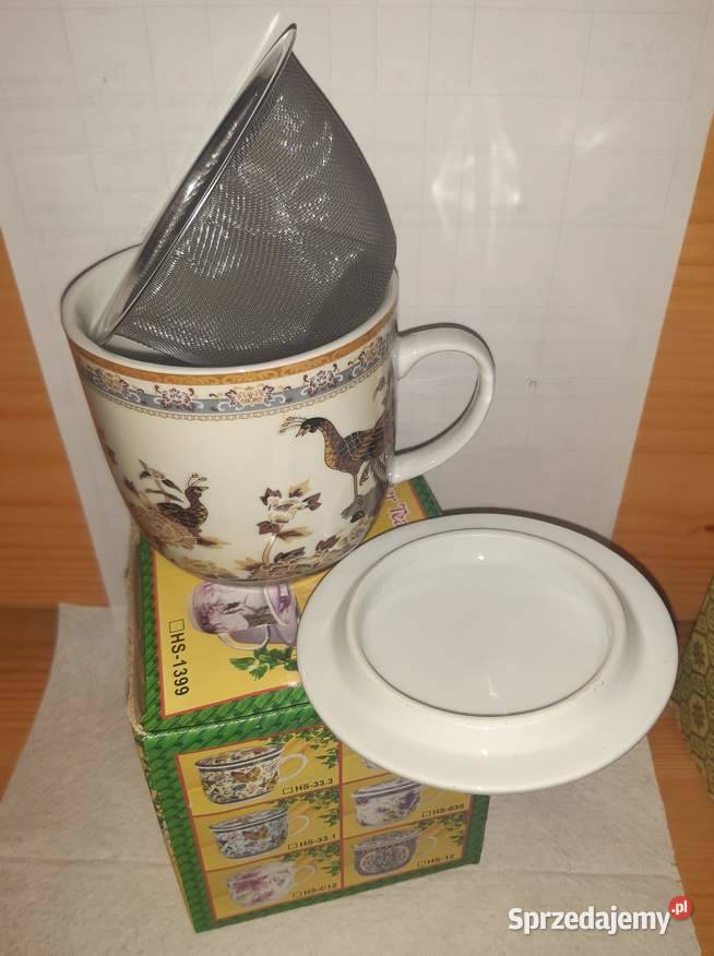 Kubek Porcelanowy do HerbatyKawyZiół z Sitkiem Kraków sprzedam