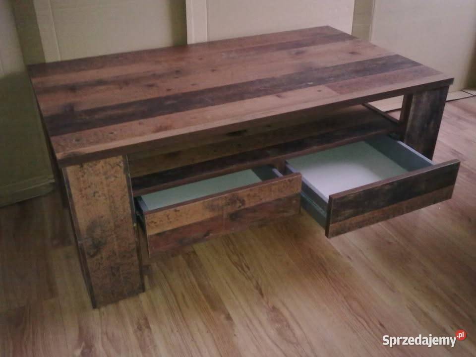 Nowa ława z szufladami 111x65x45 dąb branwood Wieruszów