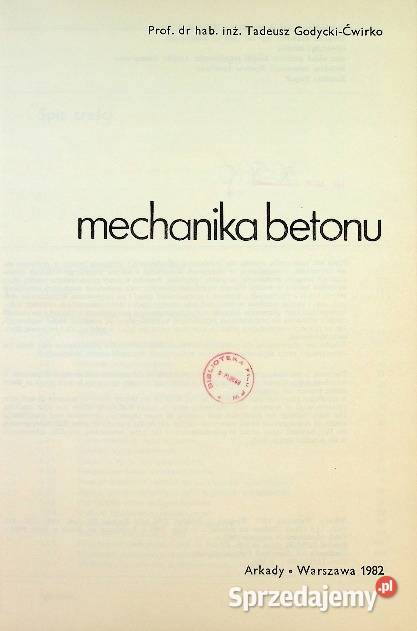 Mechanika betonu T GodyckiĆwirko