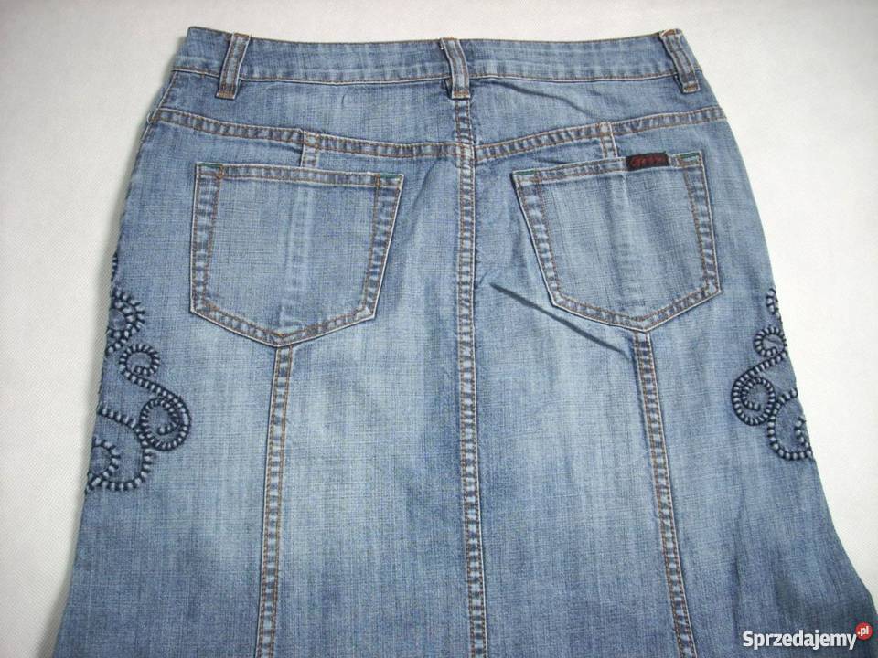 Gersha Jeans Dżinsowa spódnica Haftowana Midi 36 Nowy Sącz