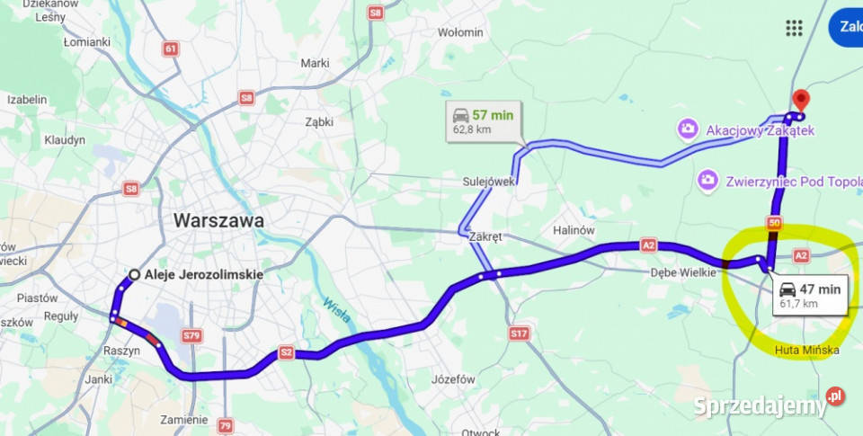 Duża działka w cichej okolicy dostęp do drogi Stanisławów