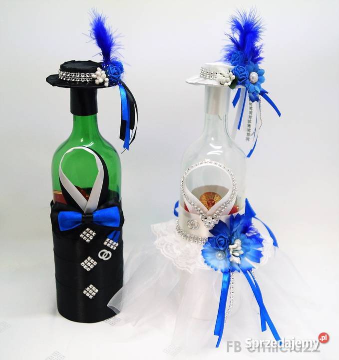 Szampański komplet Ślub Ubranka na butelki Zielona Góra