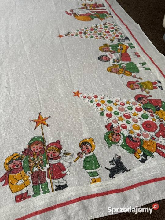 obrus len motywy Świąteczne choinka inny kolor Obrusy Zabrze