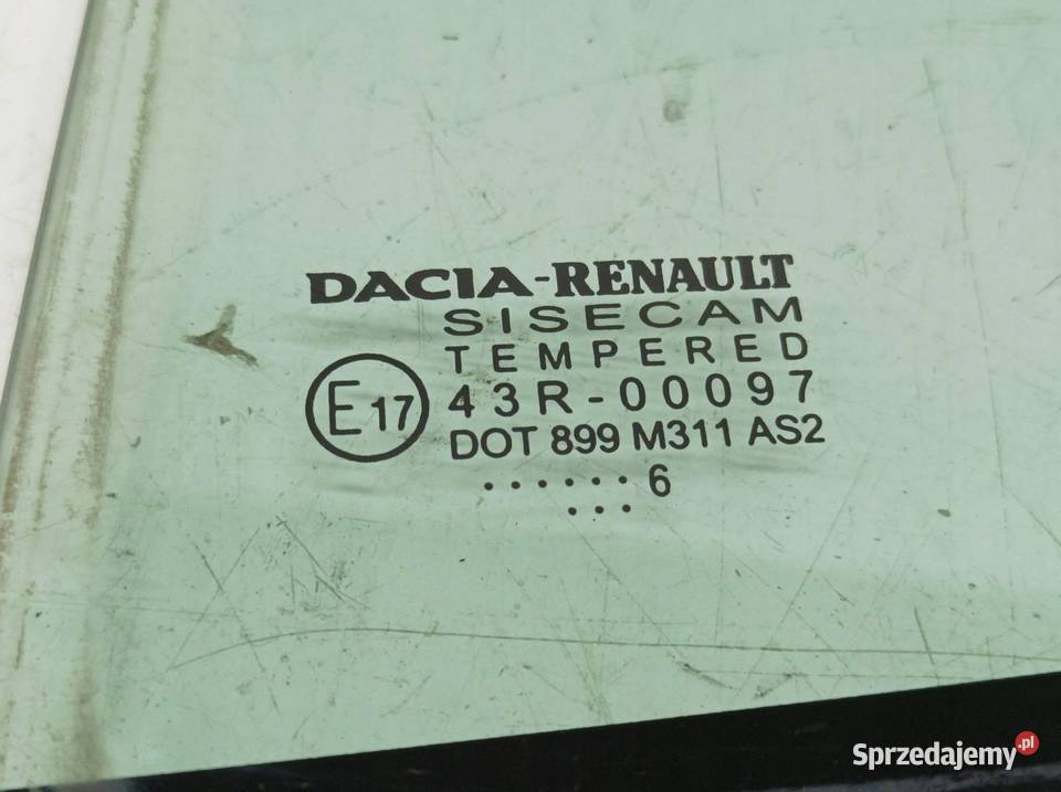 SZYBA KAROSERYJNA LEWY TYŁ 16 R SEDAN 4D Dacia