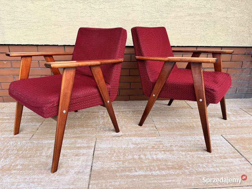 Stolik okrągły PRL art deco kawowy stół ława Garwolin