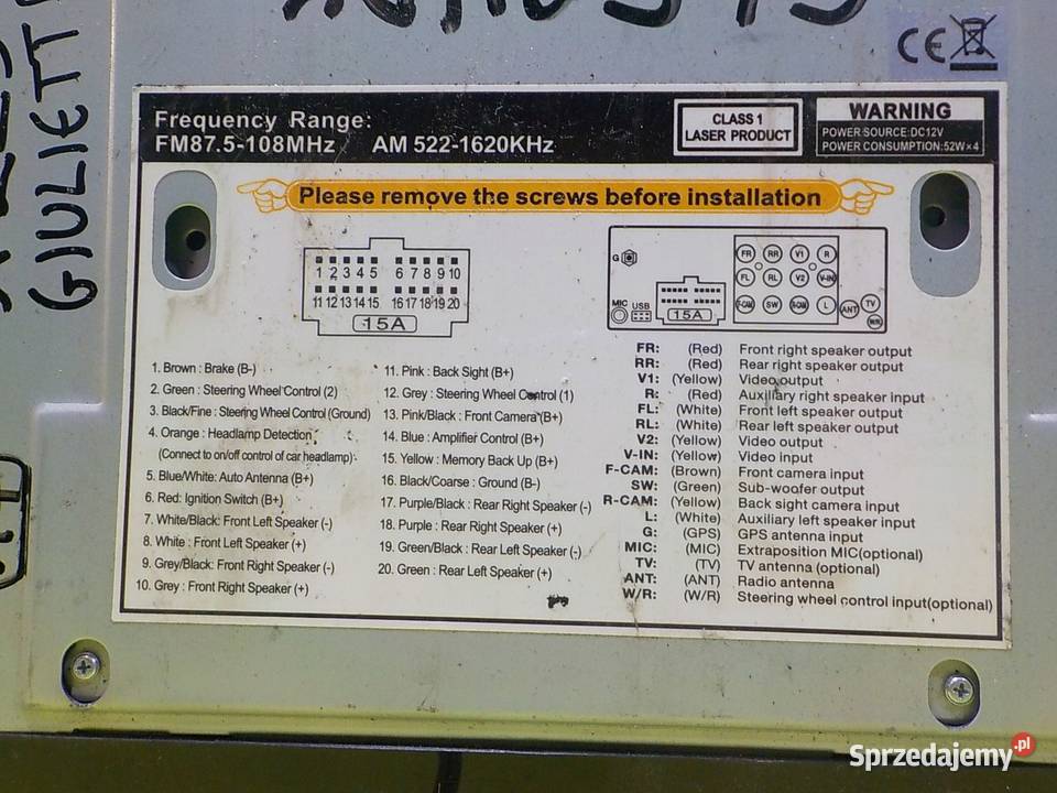 ALFA ROMEO GIULIETTA 14 T 11r HB 5D radio CD Radioodtwarzacze Suków