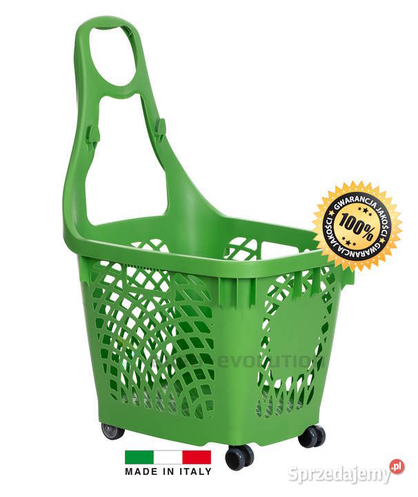 KOSZYK SKLEPOWY NA KÓŁKACH z rączką 66 Litrów mazowieckie Warszawa sprzedam