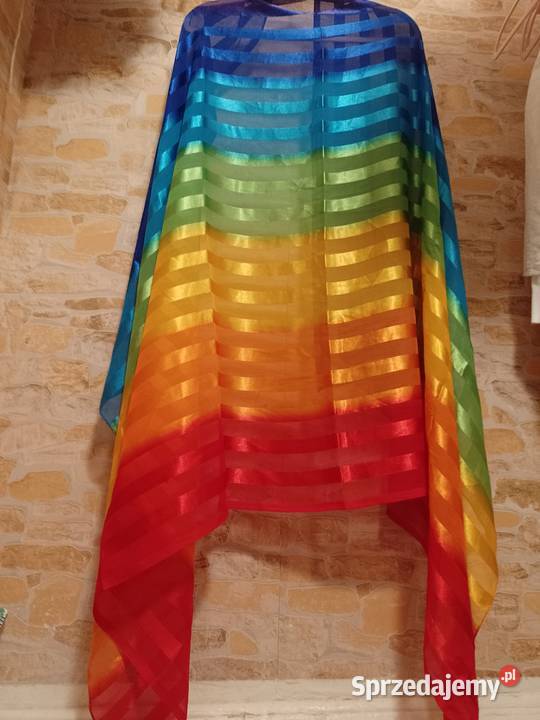 Hiszpańska duża chusta tęczowa z Madrytu szal Kraków