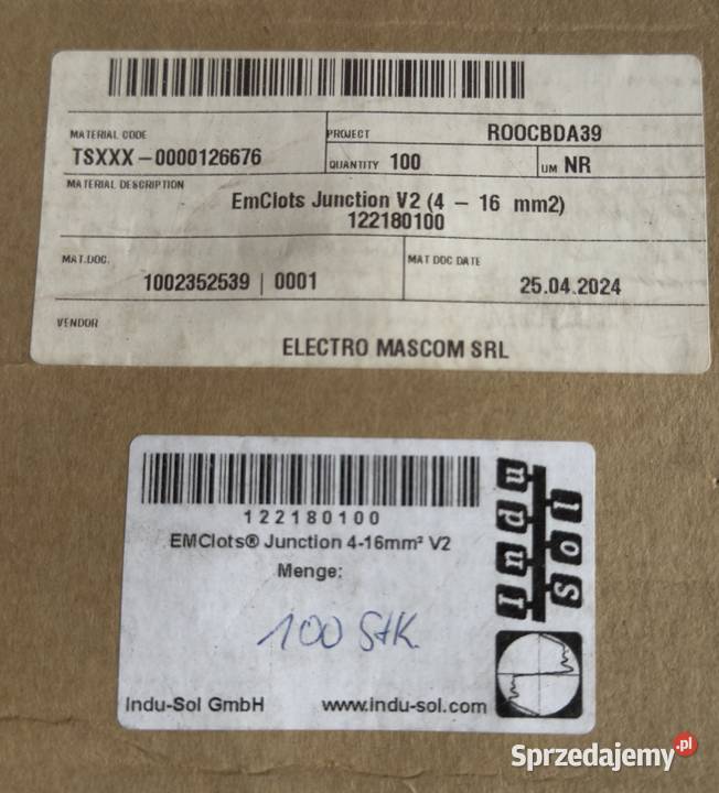 Złączki EMC do ekranów kabli 416 mm komplet 100