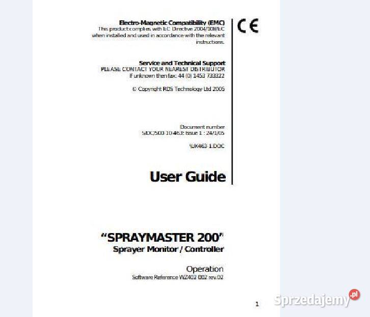 SPRAYMASTER 200 sterownik instrukcja obsługi Kielce