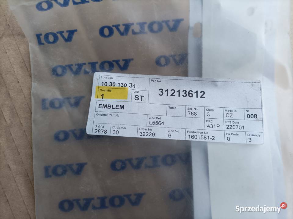 VOLVO emblemat tył nowy org 31213612 Otwock