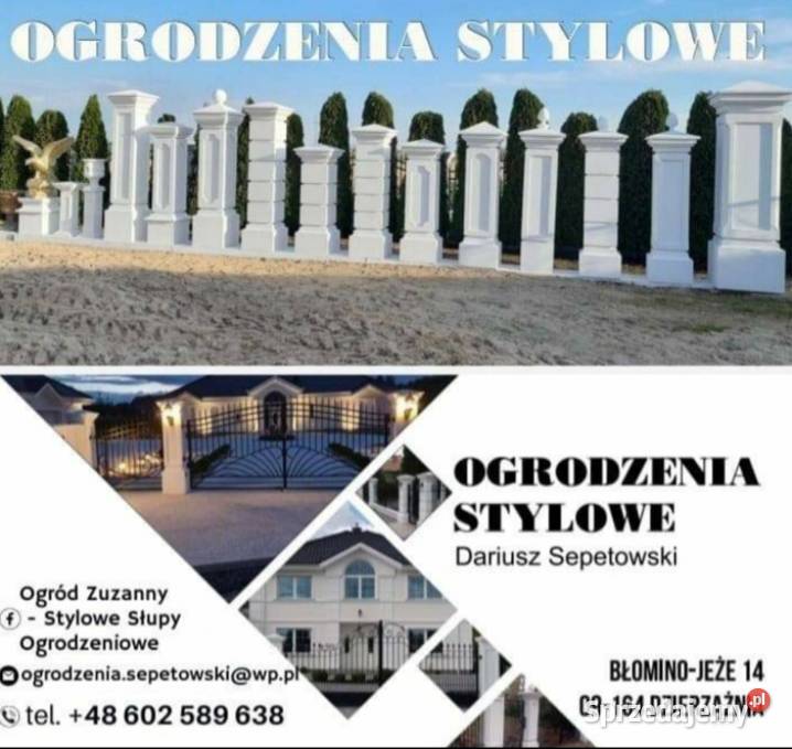 Dworkowe słupy ogrodzeniowe betonowe mazowieckie