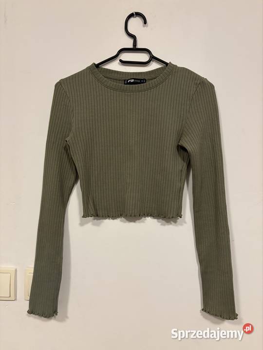 Cropp top z długim rękawem zielony Moda i Styl Biała Podlaska