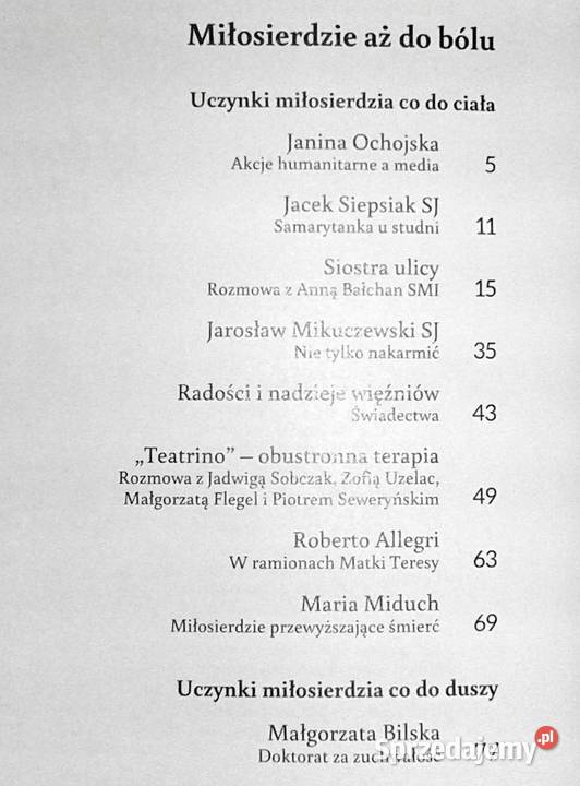 Życie Duchowe Jesień Miłosierdzie aż do bólu lubelskie Chełm sprzedam