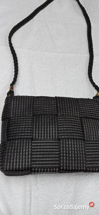 Torebka czarna patchwork made in italy włoska Stalowa Wola