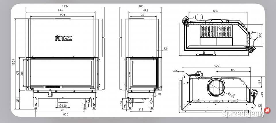 HITZE Wkład kominkowy ALBERO AL19LGHD wielkopolskie