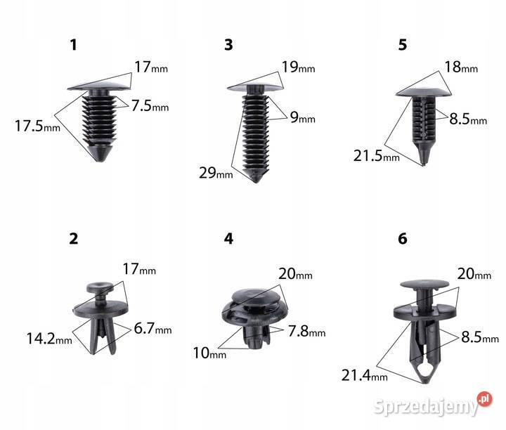 Spinki kołki klipsy samochodowe do tapicerki śląskie Katowice