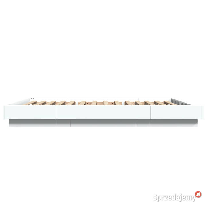 Rama łóżka z LED biała materiał drewnopochodny 160cm