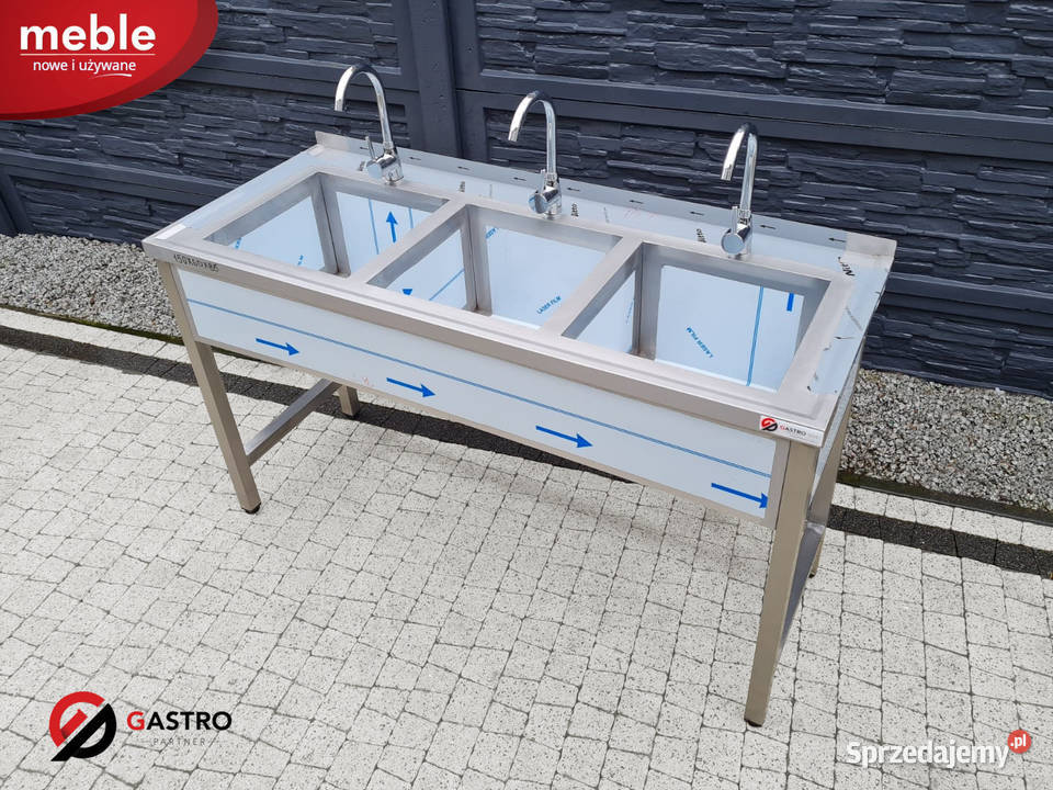 Stół nierdzewny ze zlewem 3komorowym spawany Ostrów Wielkopolski