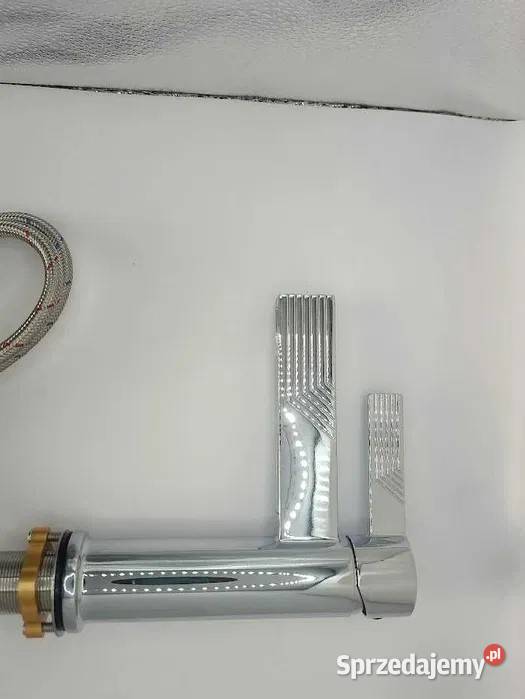 Bateria Umywalkowa Stojąca Nowoczesna Chromowana Dom i Ogród Skrzyszów