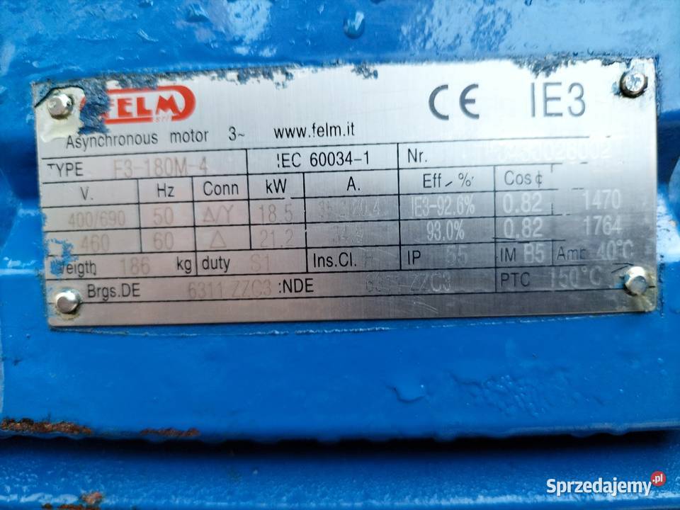Silnik elektryczny 185kw 1470obr kołnierzowy Pozostałe