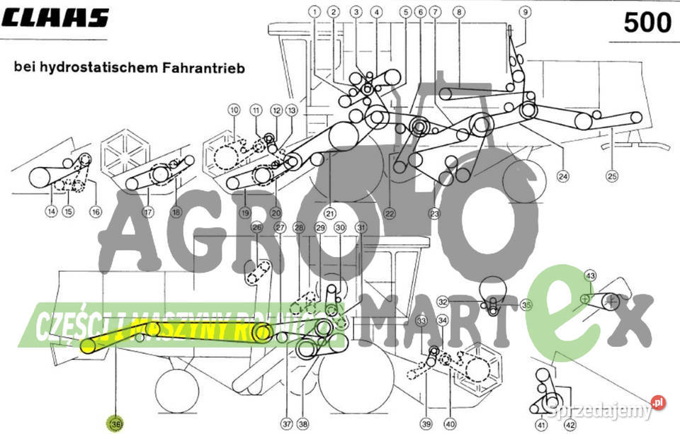0000613531 613531 0613531 PAS SIECZKARNI L8350 Claas Wichrów sprzedam
