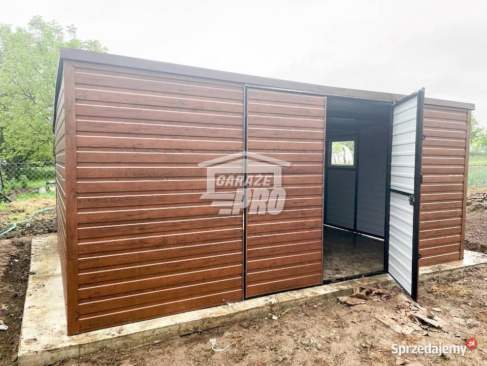 Domek ogrodowy Garaz 6x4m Brama dwuskrzydłowa Zielona Góra