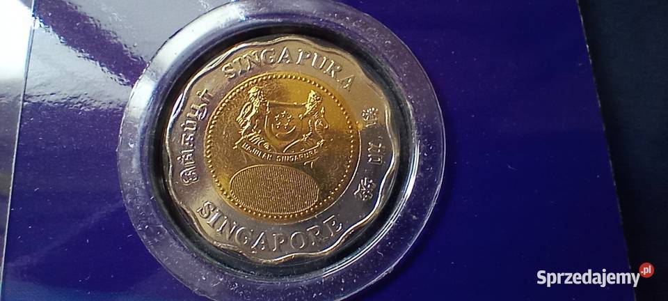 Stare monety 5 dolarów 2000 i 2 dolary Singapur Lesko
