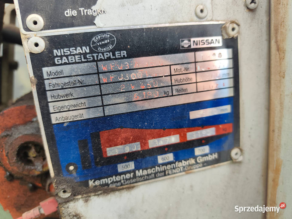Wózek widłowy Diesel Nissan WF03A33U 1990r Wózki widłowe Strzyżew
