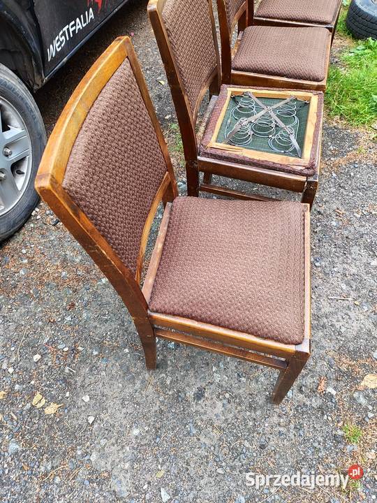 stare krzesła na sprezynach z Prl Wrocław