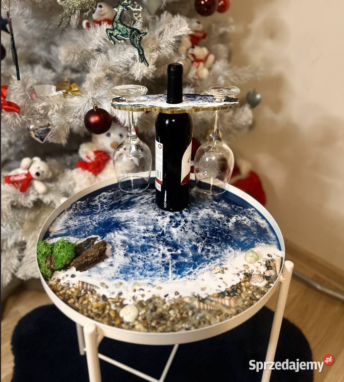 Stolik kawowy z tacą z zywicą epoksydową Stoliki kawowe i ławy Meble Wrocław