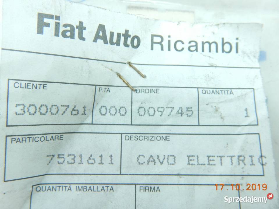WIĄZKA POZIOMU PALIWA FIAT PANDA 7531611 ASO Układ elektryczny, zapłon lubelskie sprzedam
