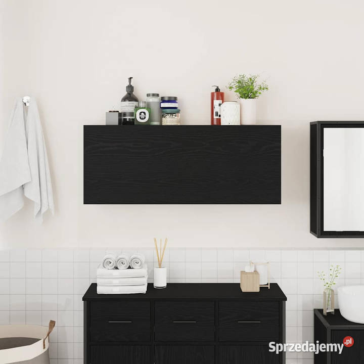 Wisząca szafka łazienkowa czarna 100x25x40 Łazienkowe Warszawa