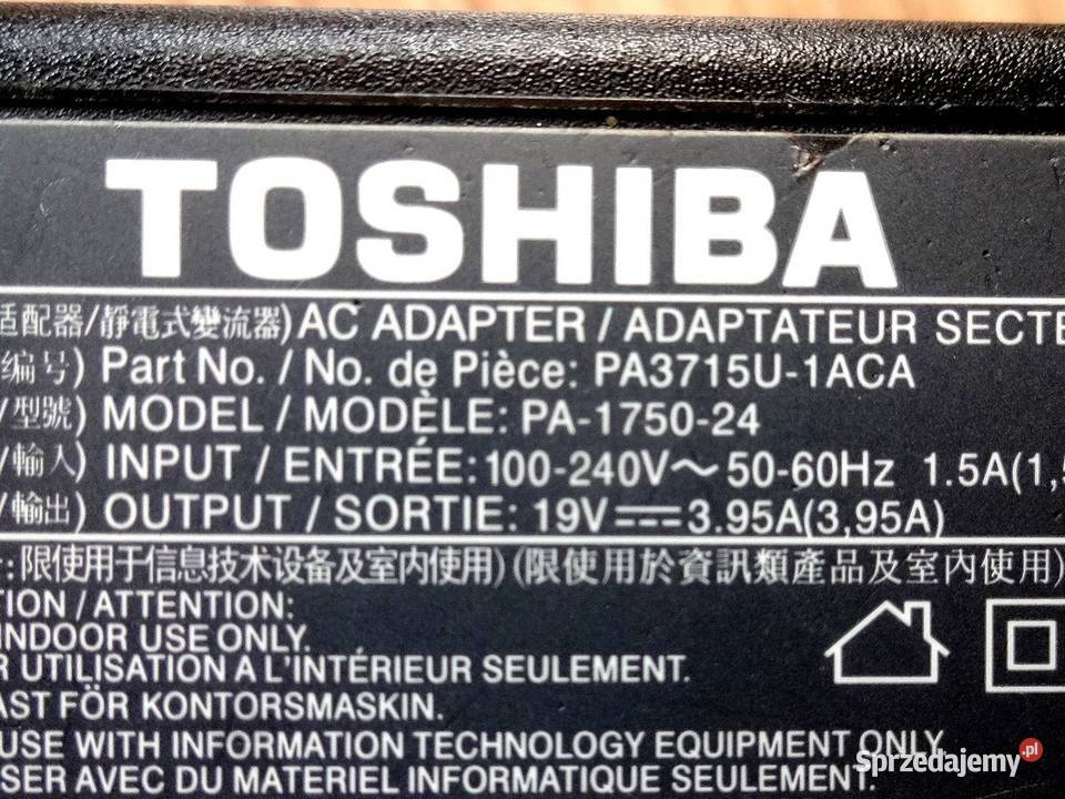 Zasilacz TOSHIBA PA175024 19v395A zachodniopomorskie