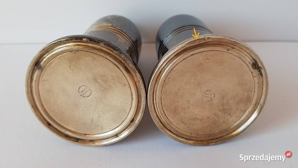 Stara sygnowana platerowana solniczka i Dąbrowa Górnicza