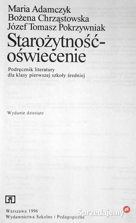 Starożytność oświecenie Maria Adamczyk Bożena lubelskie Chełm